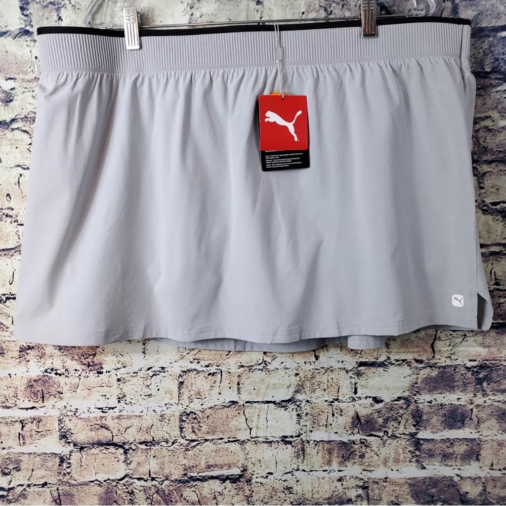 Puma PwrShape Lake Golf Tennis Skirt Skort High Rise Heather Gray Size XXL